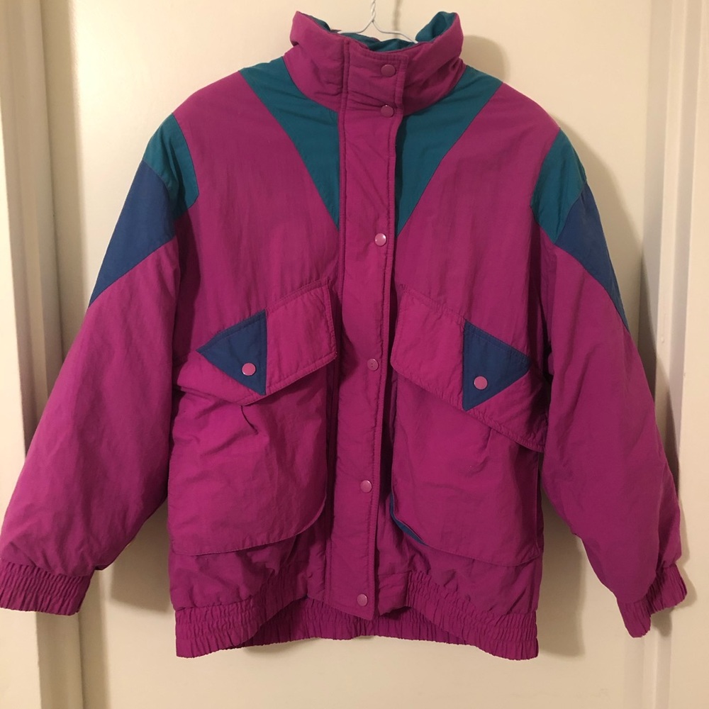 color block vintage coat